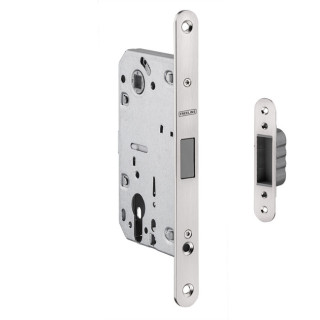 CERRADURA MAGNÉTICA EMBUTIDA MODELO CAITLIN PARA BOMBILLO EUROPEO - ACERO INOX SATINADO 2