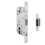 CERRADURA MAGNÉTICA EMBUTIDA MODELO CAITLIN PARA BOMBILLO EUROPEO - ACERO INOX SATINADO