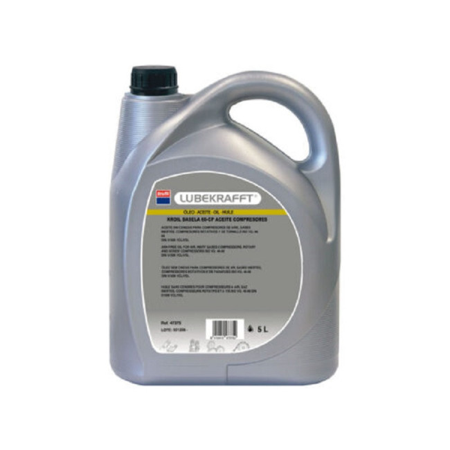 ACEITE COMPRESOR BASE LA 60CP. CAPACIDAD 5L. PLÁSTICO. PARA COMPRESORES. GRUPOS Y BOMBAS - KRAFFT