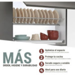 ESCURREPLATOS/VASOS EN ACERO INOXIDABLE PARA MUEBLE CON MÓDULO DE 600 MM (M600). MODELO ECO EIRE