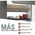 ESCURREPLATOS/VASOS NEGRO. M800. ACERO INOXIDABLE INOX201. COLOR NEGRO MATE. MODELO EIRE