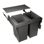 CUBO BASURA GILA-B M600 2X17L. ANT  H320. CON GUIA EXTRACCIÓN TOTAL CIERRE AMORTIGUADO.
