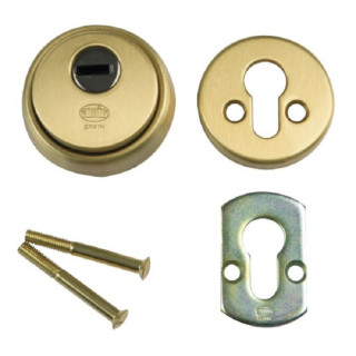 ESCUDO CERRADO E700 65x14mm LATON MATE