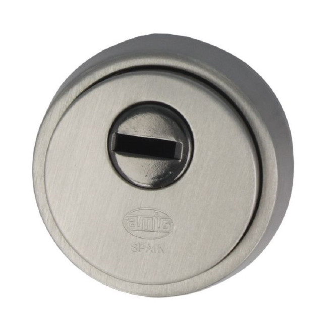 ESCUDO CERRADO E700 65x14mm CROMO MATE